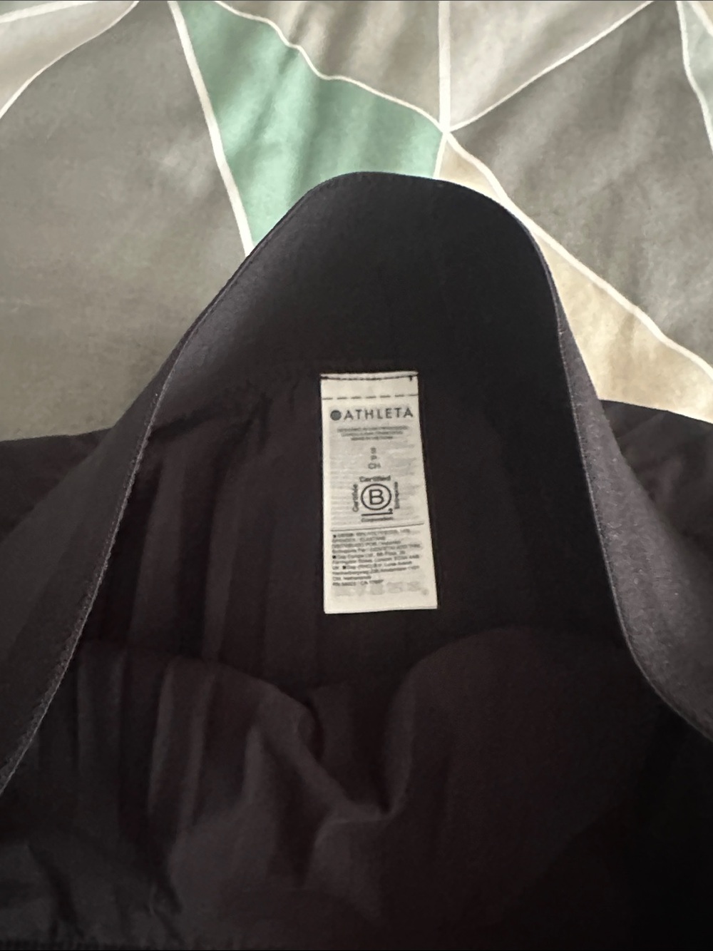 Athleta Black & Light Teal Pleated High-Low Skirt - Picture 3 of 6